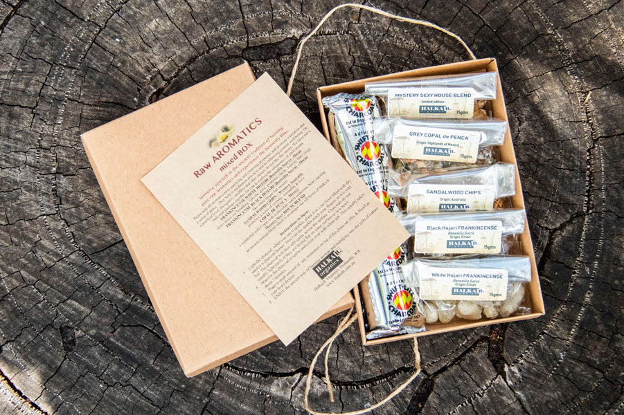 Raw Aromatics Box of 5 Resins 75gr Plus Charcoal image 1